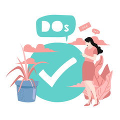 Do or Good Icon w Positive symbol concept design, vector illustration.