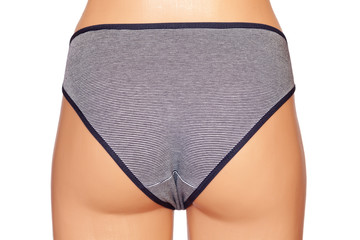 Female panties on mannequin isolated on white background.