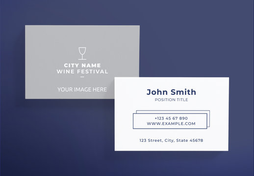 Business Card Layout with Wine Glass Icon
