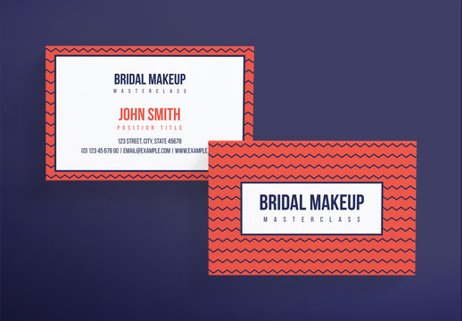 Business Card Layout with Geometric Patterns