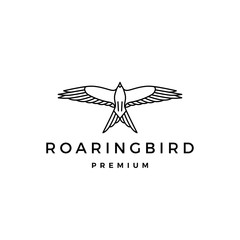 roaring bird logo vector icon illustration