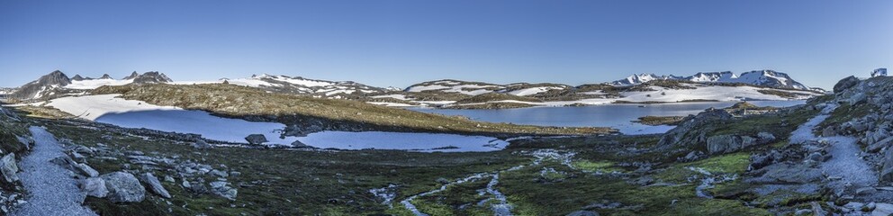 beautiful mountain panorama at the sognefjellet