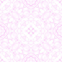 Pink seamless pattern. Artistic delicate soap bubb