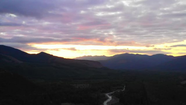 Aerial Cascades Mountain range
