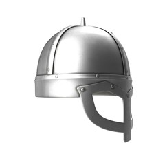 Viking Helmet With Mask On White Background. Isolated On White Background. 3D Illustration