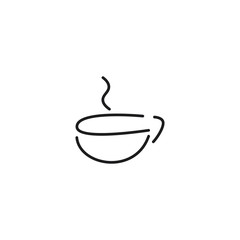 line coffe cup icon on white background