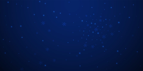 Fototapeta na wymiar Sparse glowing snow Christmas background. Subtle f