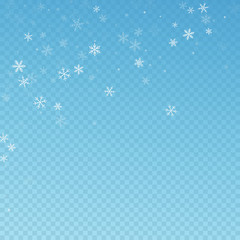 Fototapeta premium Sparse snowfall Christmas background. Subtle flyin