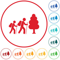 Hiking icon illustration