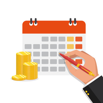 Vector illustration design. Financial calendar and planning concept.