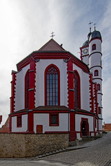 Obraz premium Pfarrkirche St. Augustinus, Dettelbach, Unterfranken, Bayern, Deutschland 