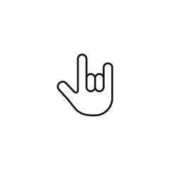 line rock hand sign on white background