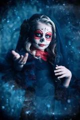 Türaufkleber portrait of girl at halloween © Andrey Kiselev