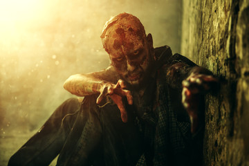 frightening zombie man
