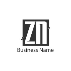 Initial Letter ZN Logo Template Design