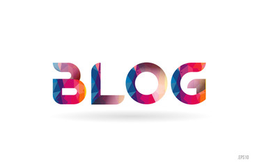 blog colored rainbow word text suitable for logo design