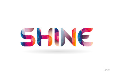 shine colored rainbow word text suitable for logo design