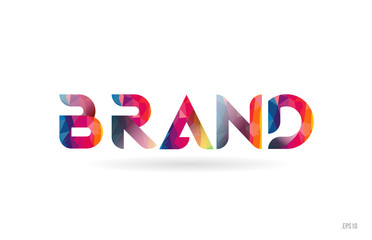 brand colored rainbow word text suitable for logo design