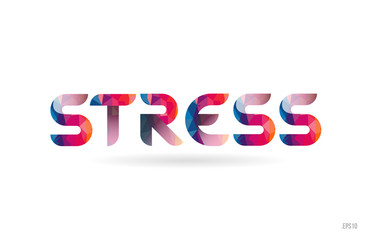 stress colored rainbow word text suitable for logo design