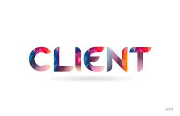 client colored rainbow word text suitable for logo design