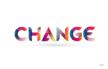 change colored rainbow word text suitable for logo design