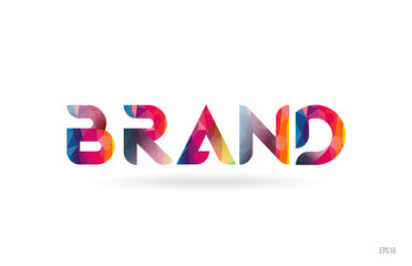 brand colored rainbow word text suitable for logo design