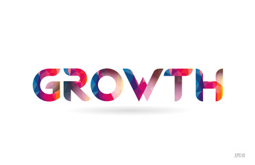 growth colored rainbow word text suitable for logo design