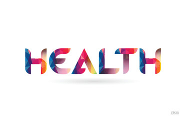 health colored rainbow word text suitable for logo design