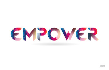 empower colored rainbow word text suitable for logo design