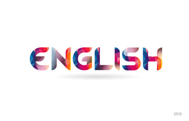 english colored rainbow word text suitable for logo design