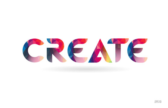 create colored rainbow word text suitable for logo design