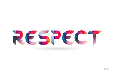 respect colored rainbow word text suitable for logo design