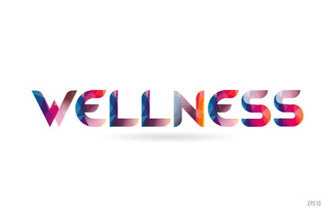 wellness colored rainbow word text suitable for logo design