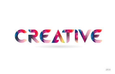 creative colored rainbow word text suitable for logo design