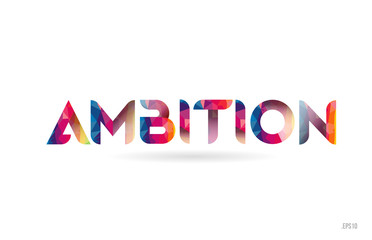 ambition colored rainbow word text suitable for logo design