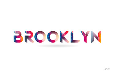 brooklyn colored rainbow word text suitable for logo design