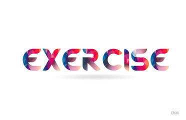 exercise colored rainbow word text suitable for logo design