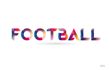 football colored rainbow word text suitable for logo design