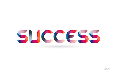 success colored rainbow word text suitable for logo design