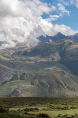 mountains and clouds