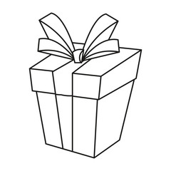 outline gift box surprise birthday
