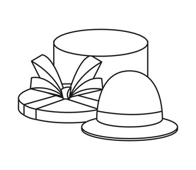 classic hat and open gift box