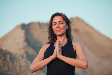 yoga class outdoors