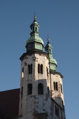 Fototapeta na wymiar high towers of St.Andrew church in Krakow