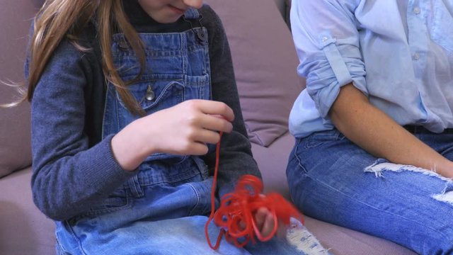 Girl with red candy
