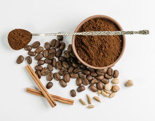 beans and ground coffee