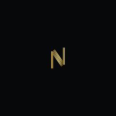 Clean Minimalist Geometric Initial Letter N Logo Design