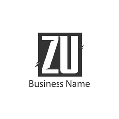 Initial Letter ZU Logo Template Design