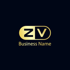 Initial Letter ZV Logo Template Design