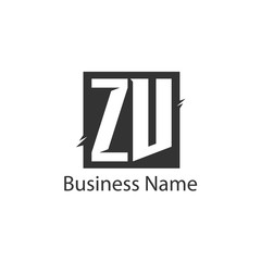 Initial Letter ZV Logo Template Design